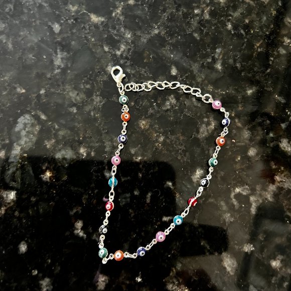 Brand new sterling silver evil eye anklet/bracelet - Picture 1 of 3